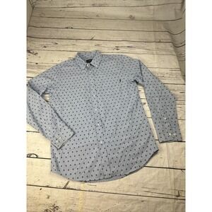 OBEY Worldwide Men Button Down Shirt Light Blue Paisley Print Long Sleeve Size M